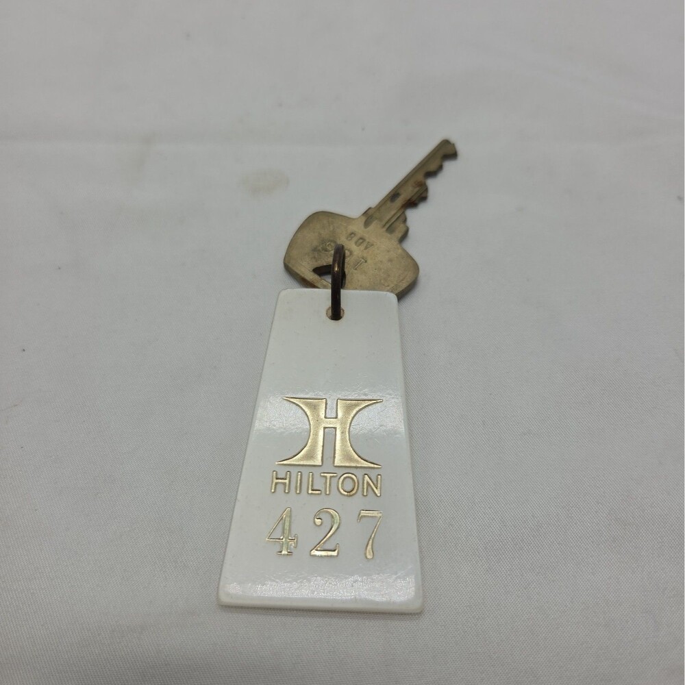 Vintage HILTON HOTEL Room Key and Fob Room 427 Columbus Ohio